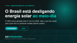 Capa do artigo sobre o corte de geração solar determinado pelo ONS em agosto de 2026