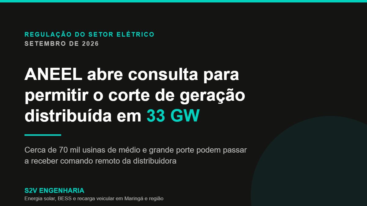 Corte de geração distribuída: ANEEL abre consulta para dar às distribuidoras o controle de 33 GW de usinas solares
