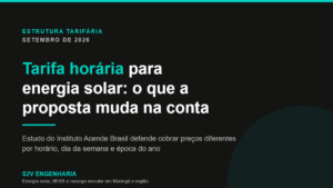 Tarifa horária para energia solar proposta pelo Instituto Acende Brasil para a geração distribuída