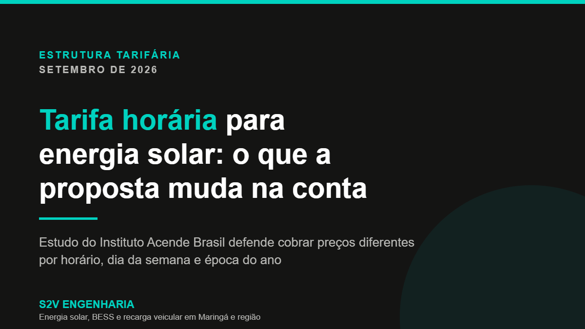 Tarifa horária para energia solar proposta pelo Instituto Acende Brasil para a geração distribuída